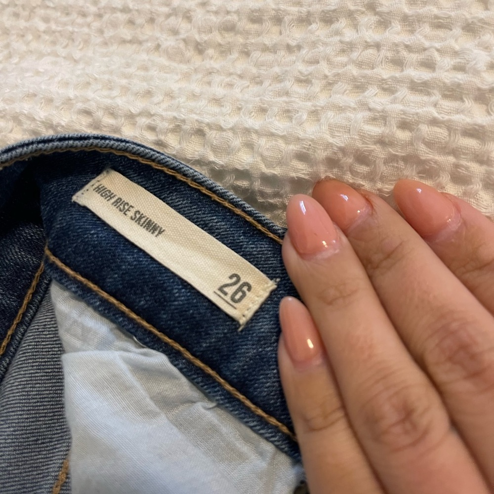 High rise skinny jeans